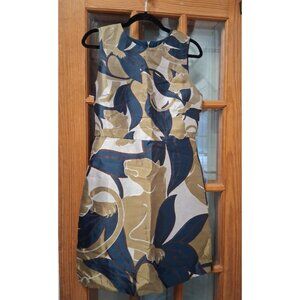 Ann Taylor Womens Sleeveless Fit & Flare Dress With Animal & Leaf Print Size 8